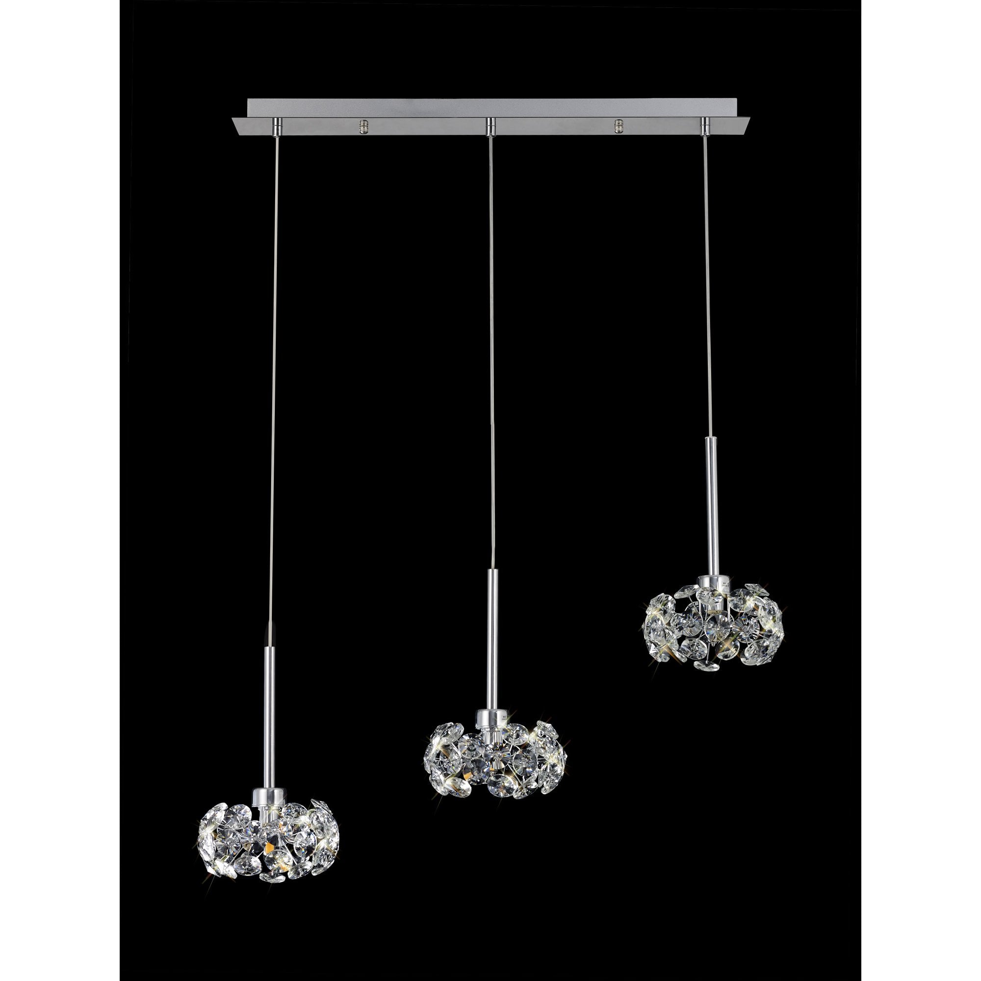 Fusion Stunning 3 Light Linear Pendant in Polished Chrome Finish PLK01385