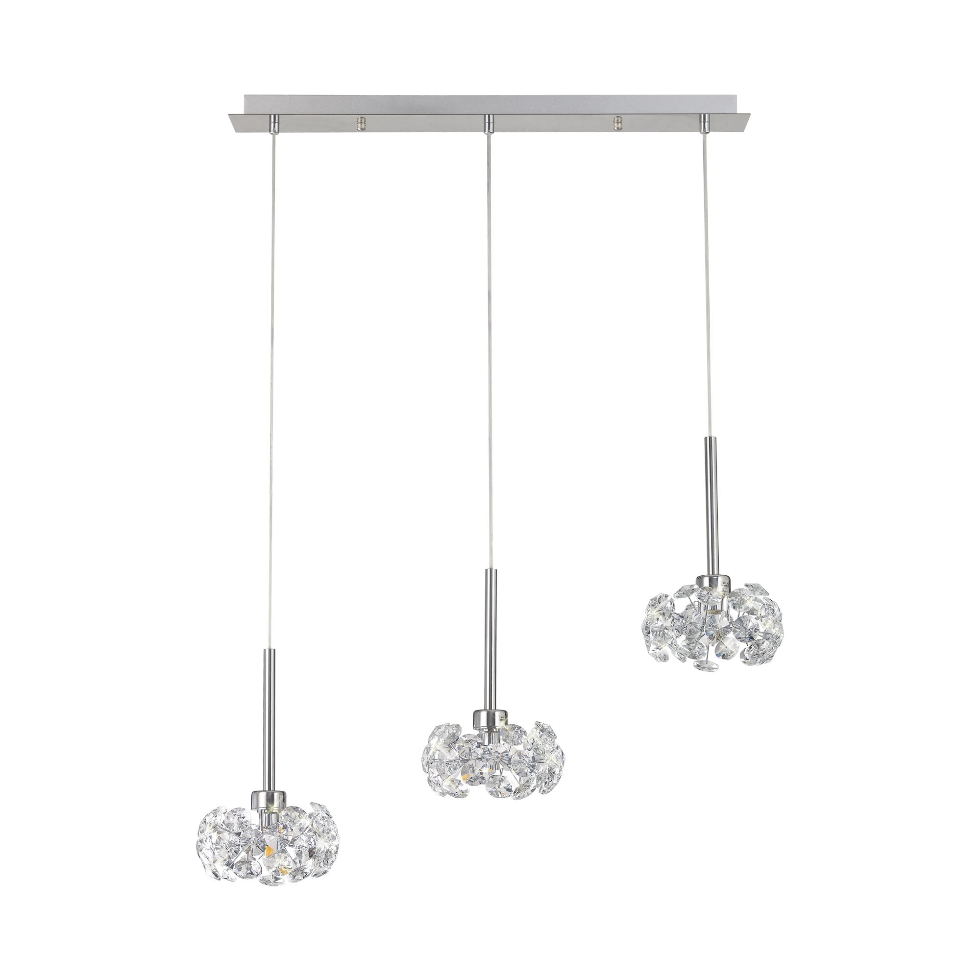 Fusion Stunning 3 Light Linear Pendant in Polished Chrome Finish PLK01385