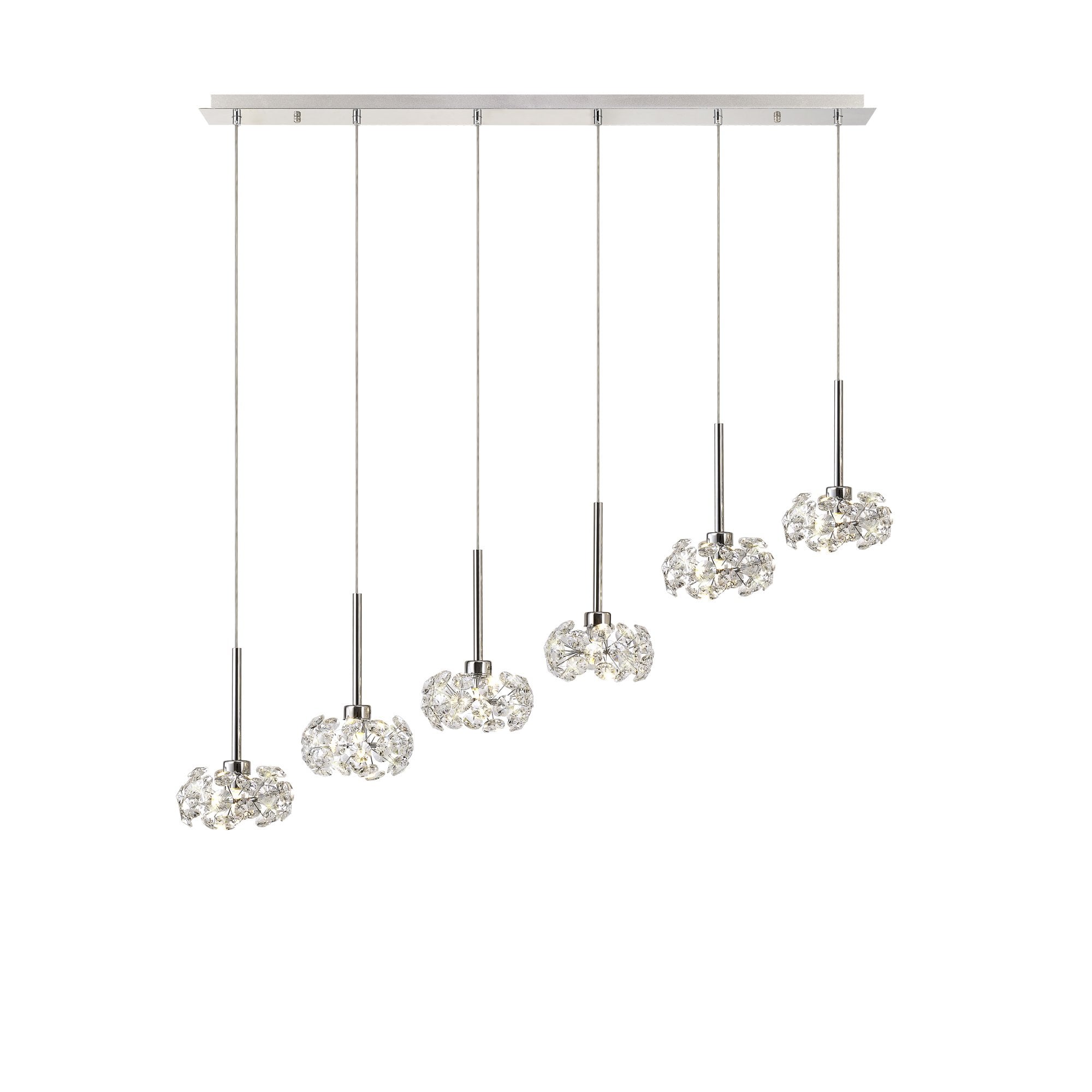 Fusion Stunning 6 Light Linear Pendant in Polished Chrome Finish PLK01386