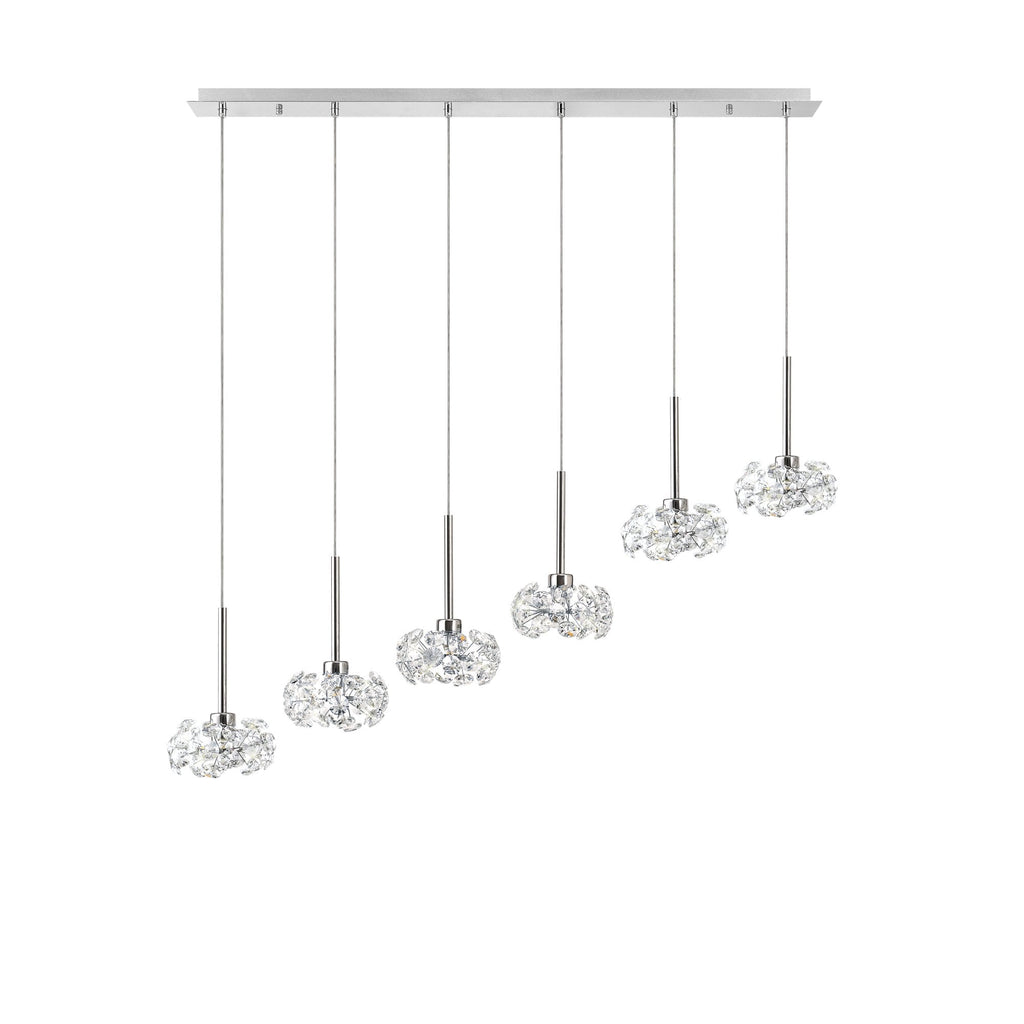 Fusion Stunning 6 Light Linear Pendant in Polished Chrome Finish PLK01386
