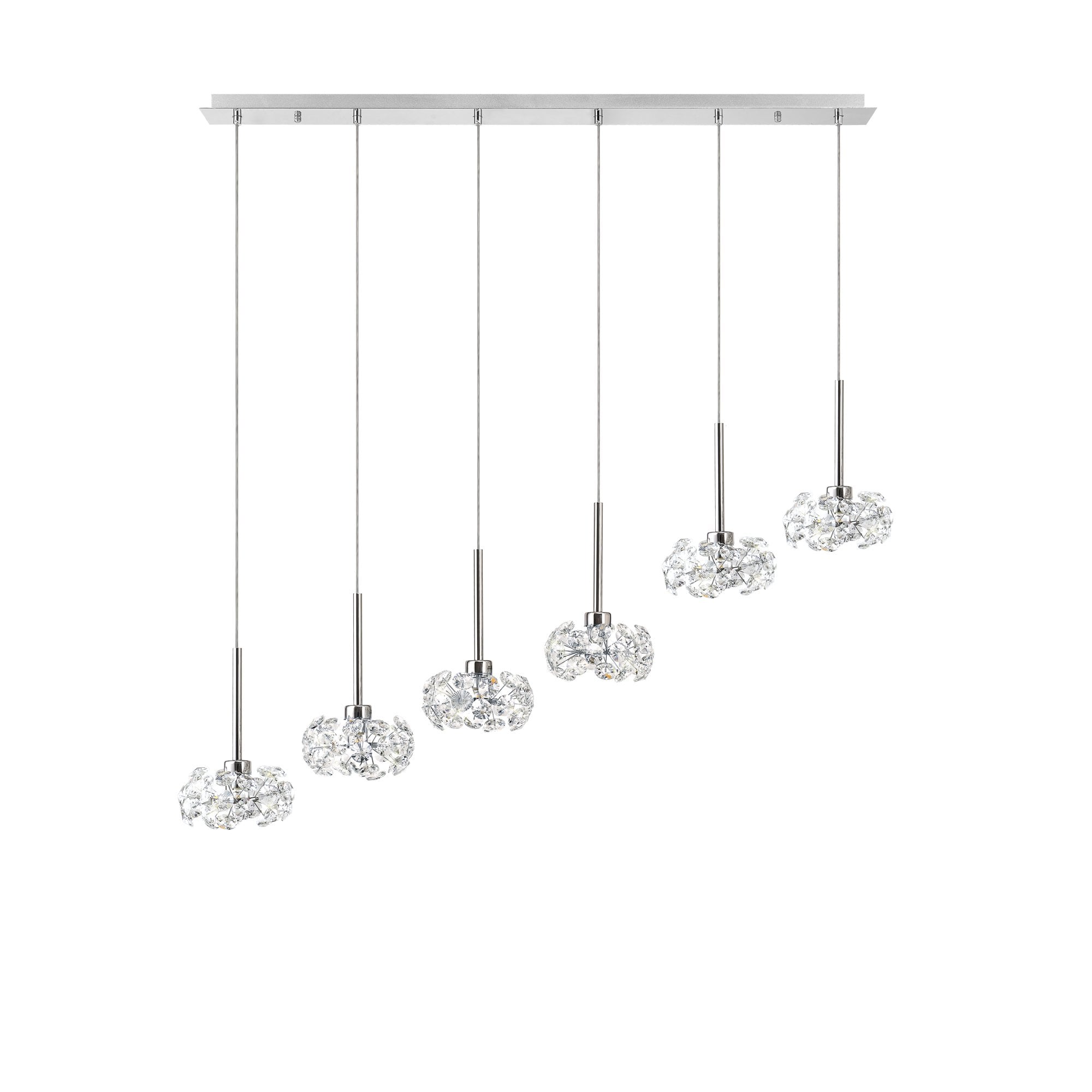 Fusion Stunning 6 Light Linear Pendant in Polished Chrome Finish PLK01386