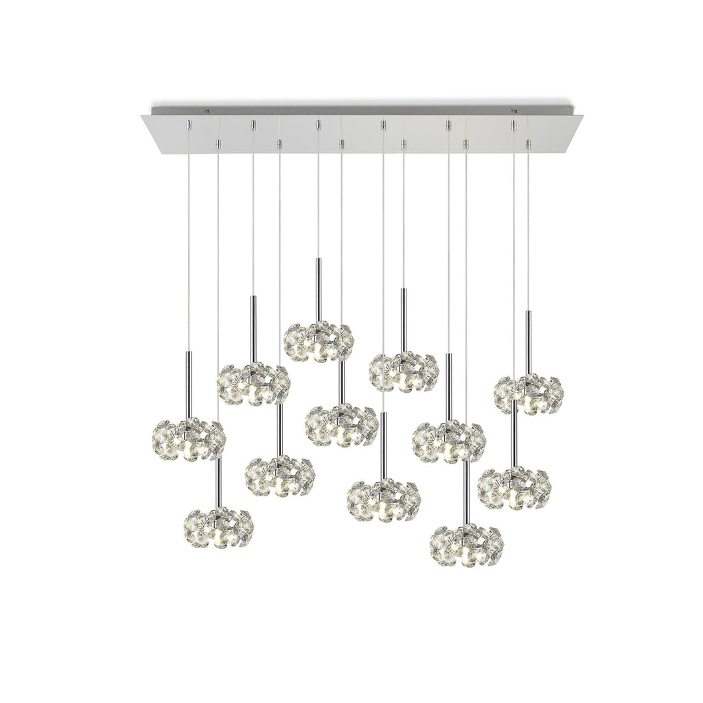 Fusion Stunning 12 Light Linear Pendant in Polished Chrome Finish PLK01395