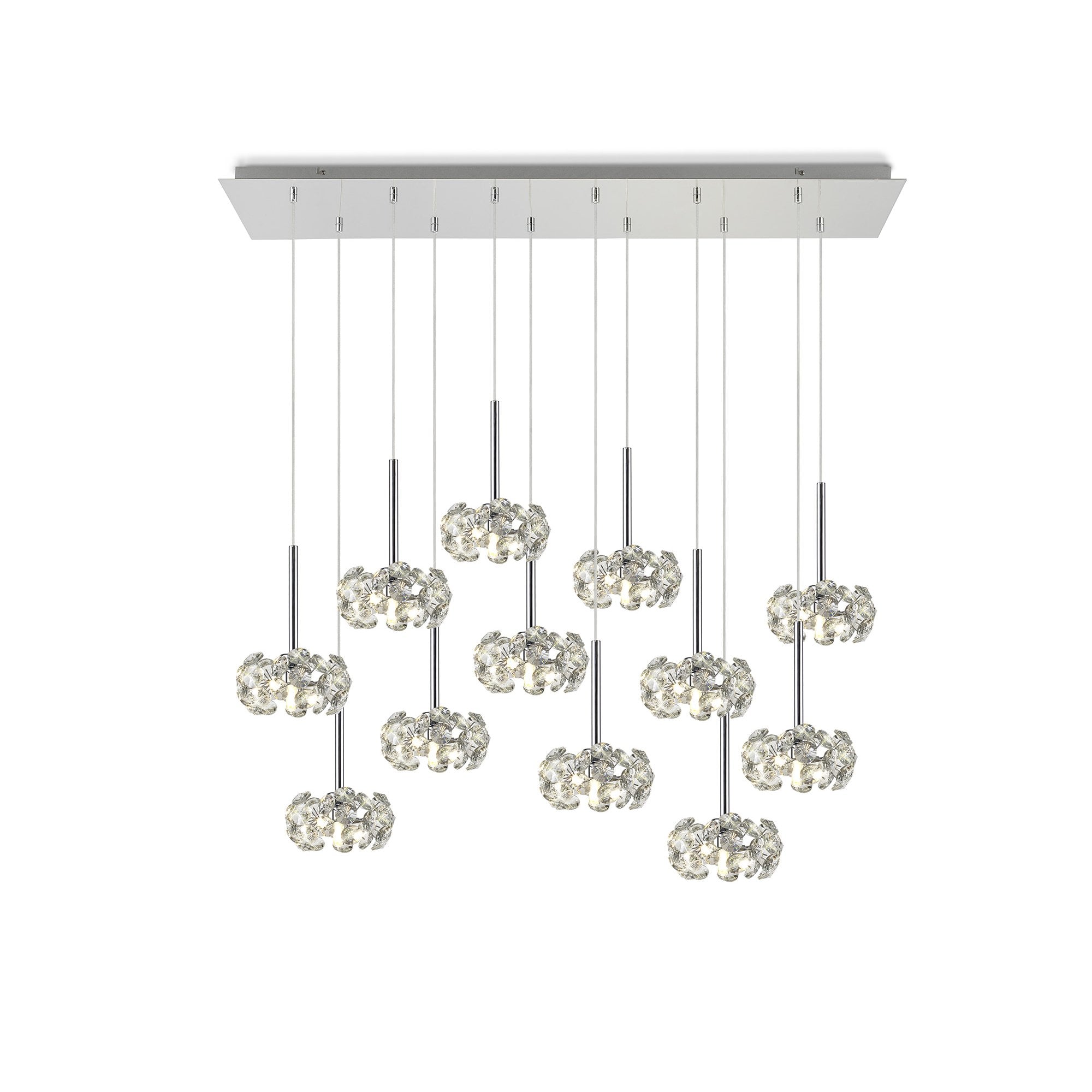 Fusion Stunning 12 Light Linear Pendant in Polished Chrome Finish PLK01395