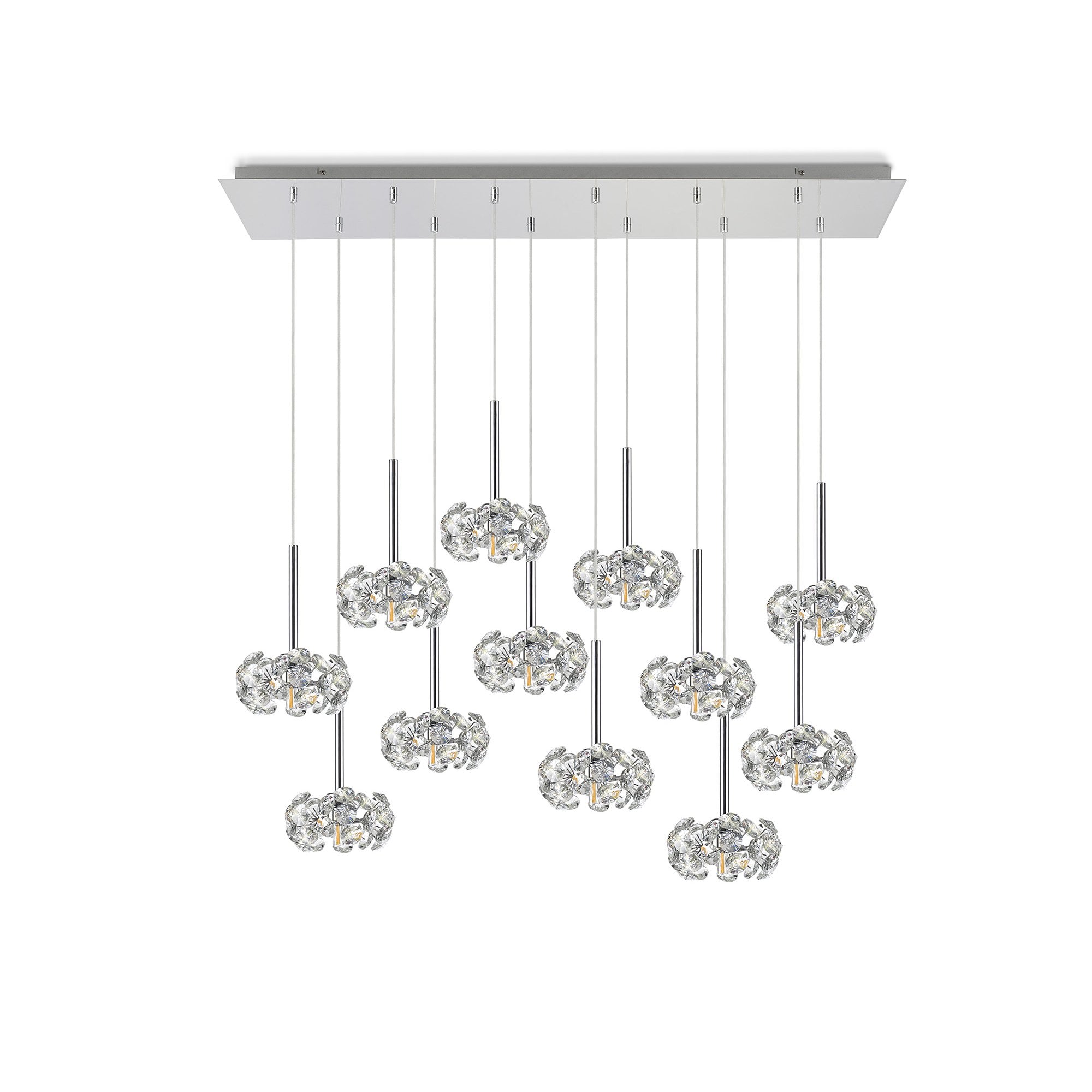 Fusion Stunning 12 Light Linear Pendant in Polished Chrome Finish PLK01395