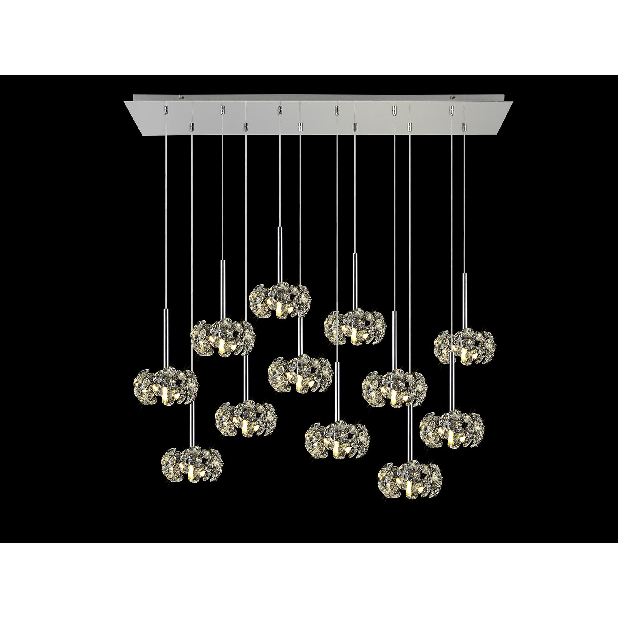 Fusion Stunning 12 Light Linear Pendant in Polished Chrome Finish PLK01395