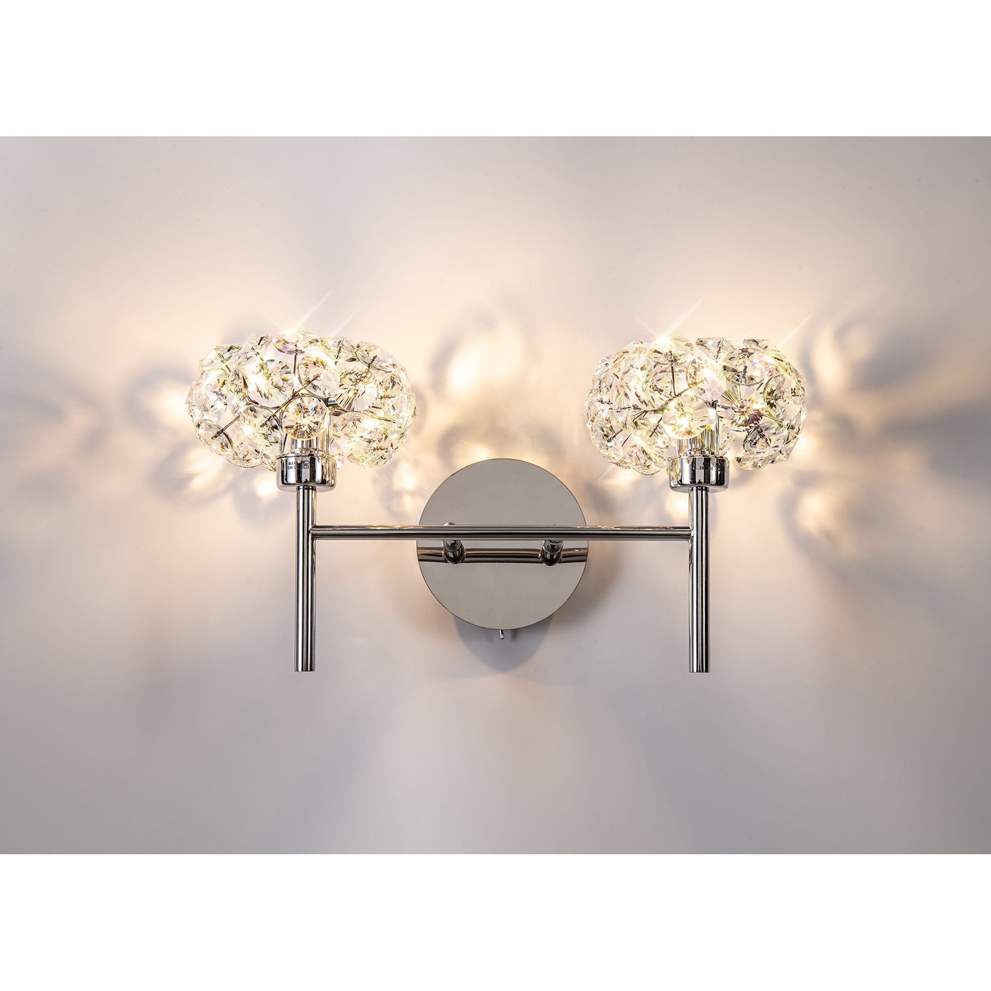 Fusion Stunning 2 Light Wall Light in Polished Chrome Finish PLK01398