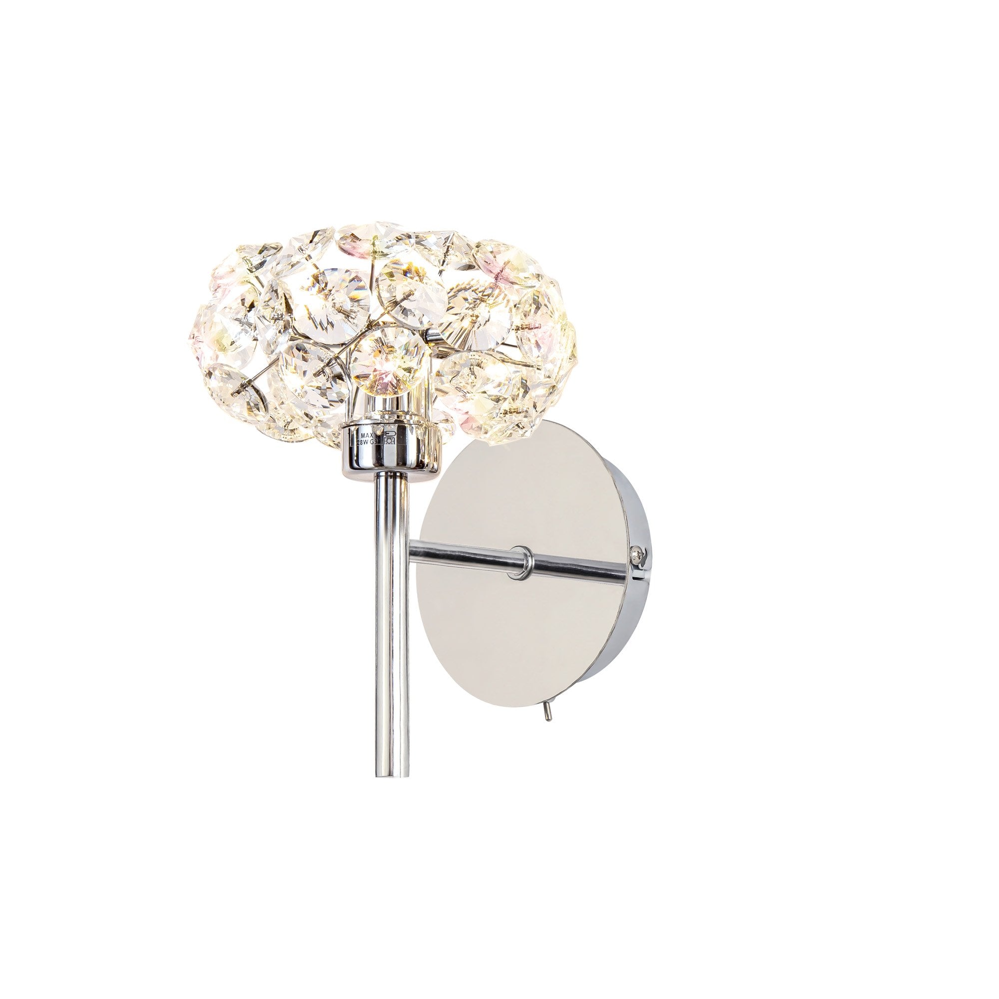 Fusion Stunning 1 Light Wall Light in Polished Chrome Finish PLK01394