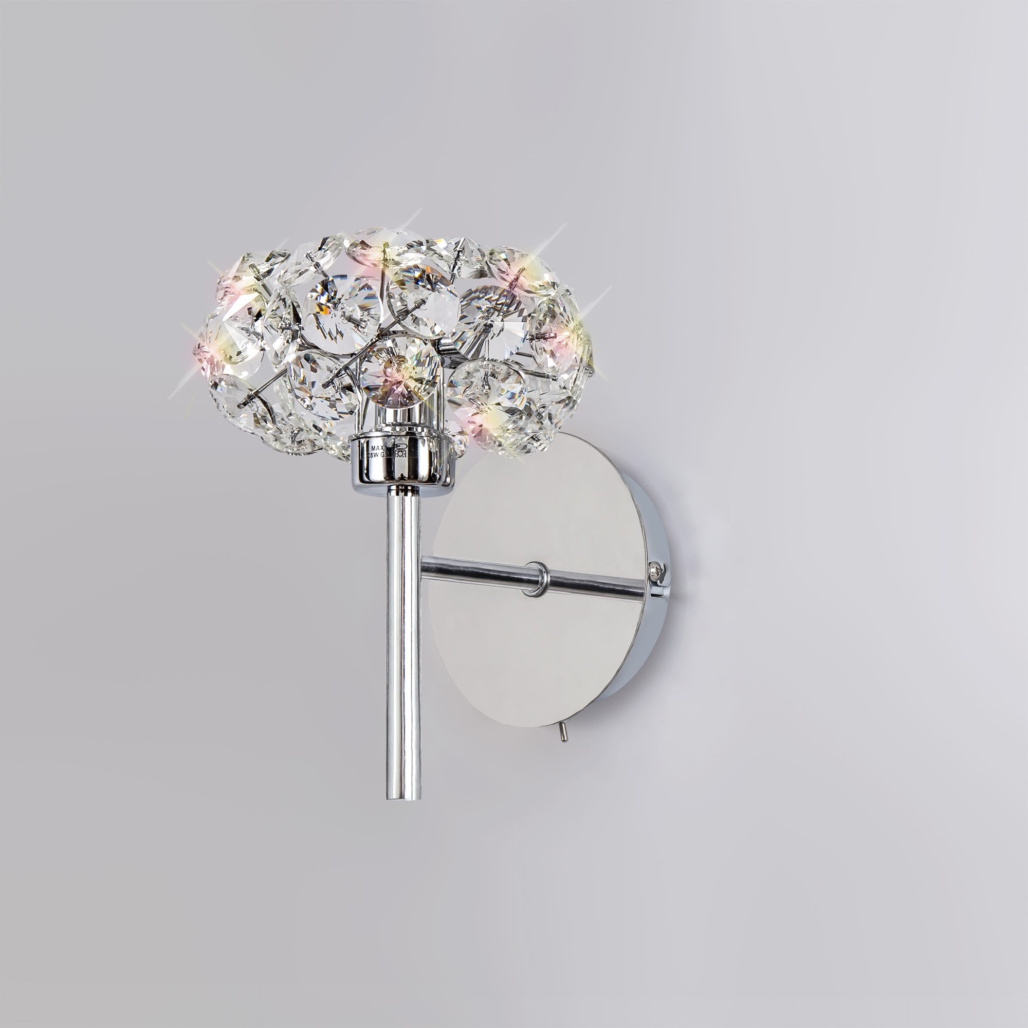 Fusion Stunning 1 Light Wall Light in Polished Chrome Finish PLK01394