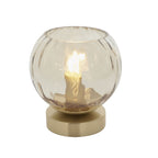 Modern 1 Light Dimple Champagne Lustre Glass Table Lamp In Satin Gold 91973