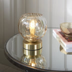 Modern 1 Light Dimple Champagne Lustre Glass Table Lamp In Satin Gold 91973