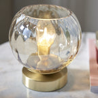 Modern 1 Light Dimple Champagne Lustre Glass Table Lamp In Satin Gold 91973
