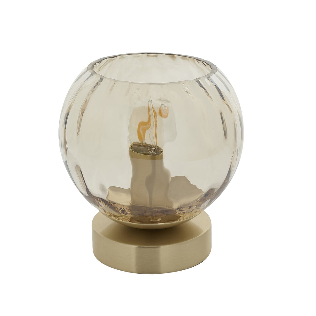 Modern 1 Light Dimple Champagne Lustre Glass Table Lamp In Satin Gold 91973