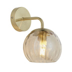 Modern Single Dimple Champagne Glass Wall Light In Satin Gold 91970
