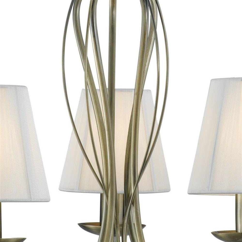 9825-5AB Andretti Antique Brass 5 Light Pendant Ceiling Light