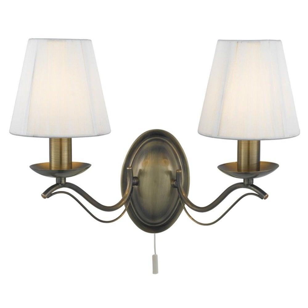9822-2AB Andretti Traditional Antique Brass Double Wall Light