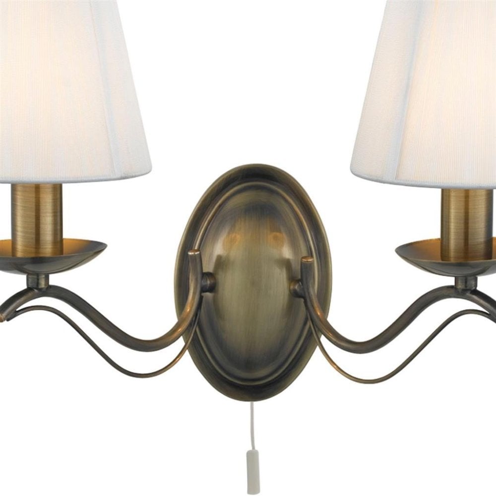 9822-2AB Andretti Traditional Antique Brass Double Wall Light
