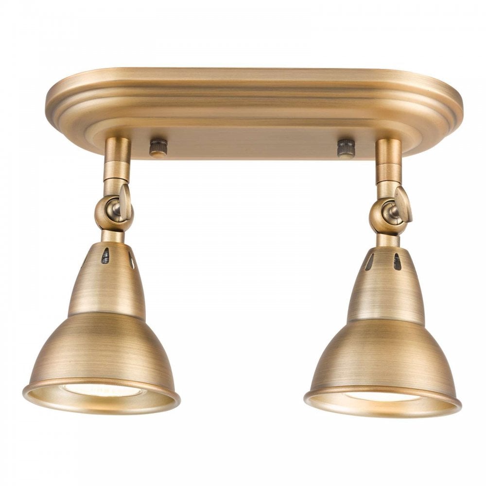 Nathaniel Classic Twin Spotlight in Aged Brass Finish NAT7542