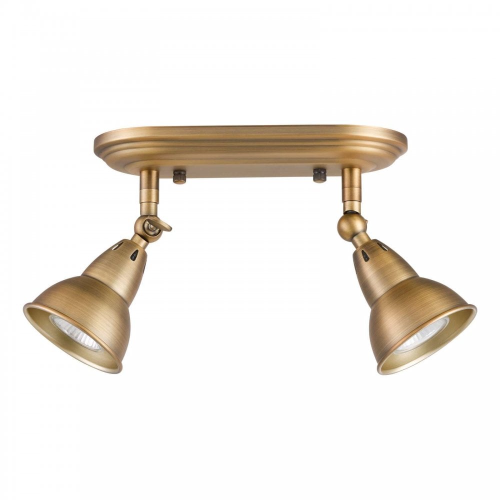 Nathaniel Classic Twin Spotlight in Aged Brass Finish NAT7542