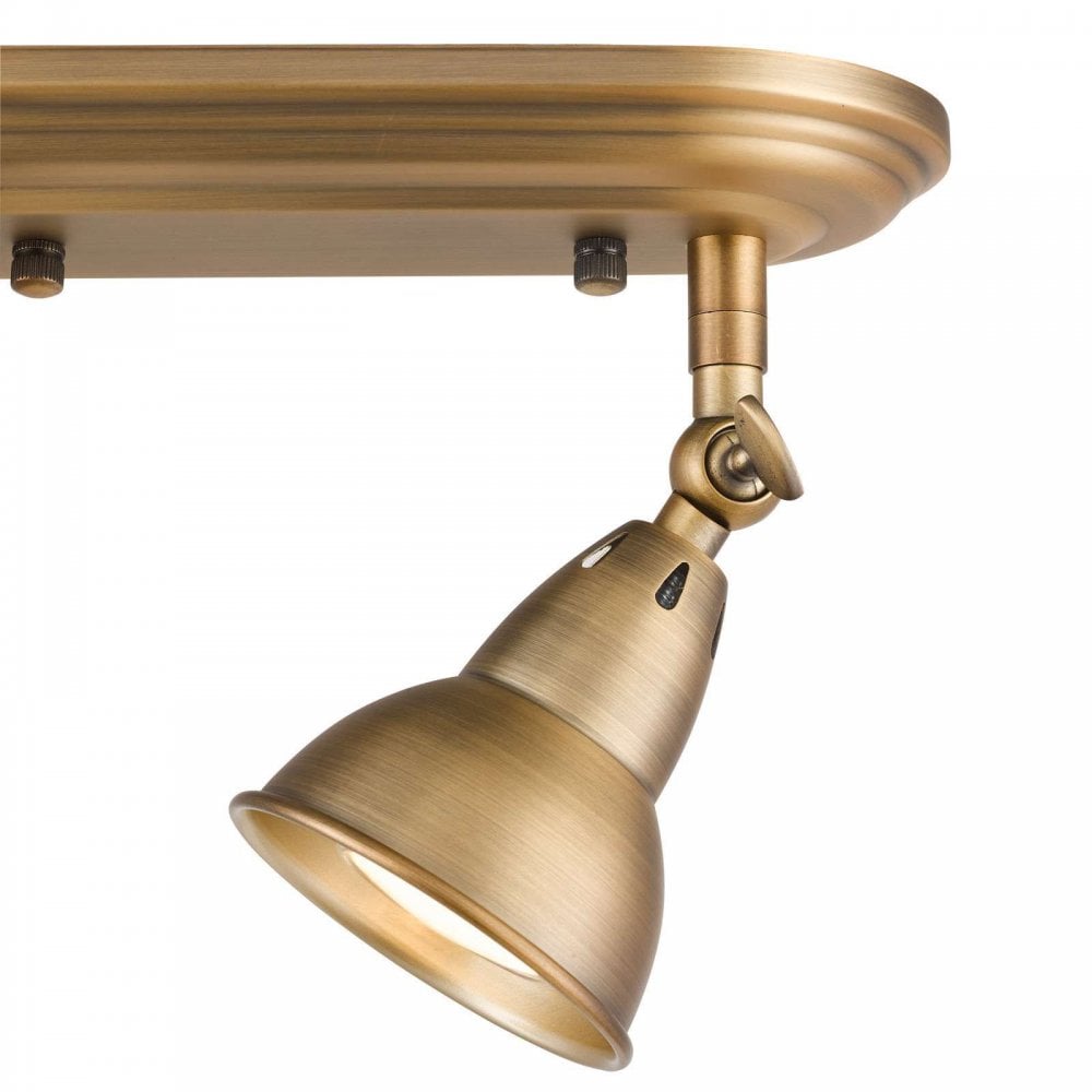 Nathaniel Classic Twin Spotlight in Aged Brass Finish NAT7542