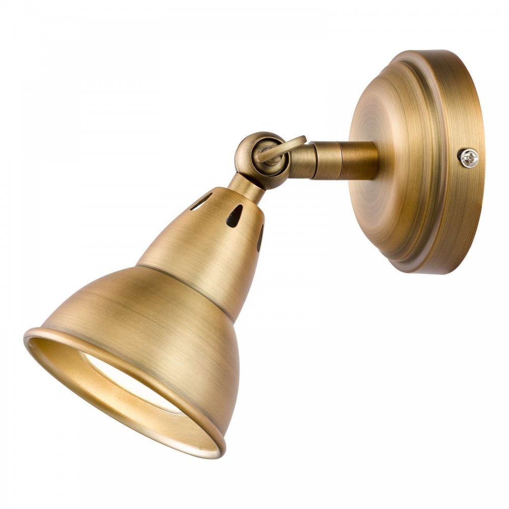 Nathaniel Classic Single Spotlight in Aged Brass Finish NAT0742