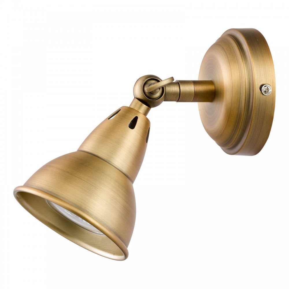 Nathaniel Classic Single Spotlight in Aged Brass Finish NAT0742