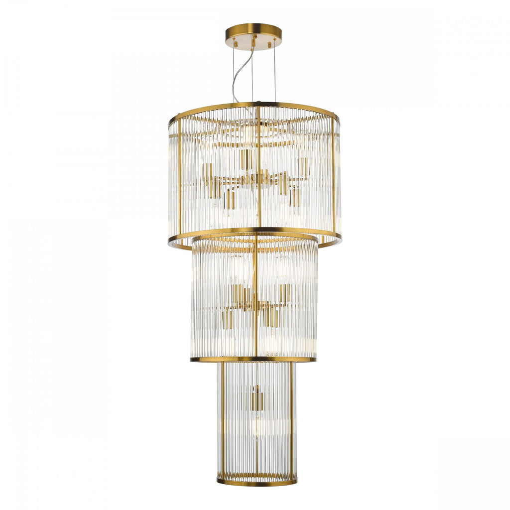 Eleanor Magnificent 15 Light Ceiling Chandelier In Natural Brass Finish ELE1535