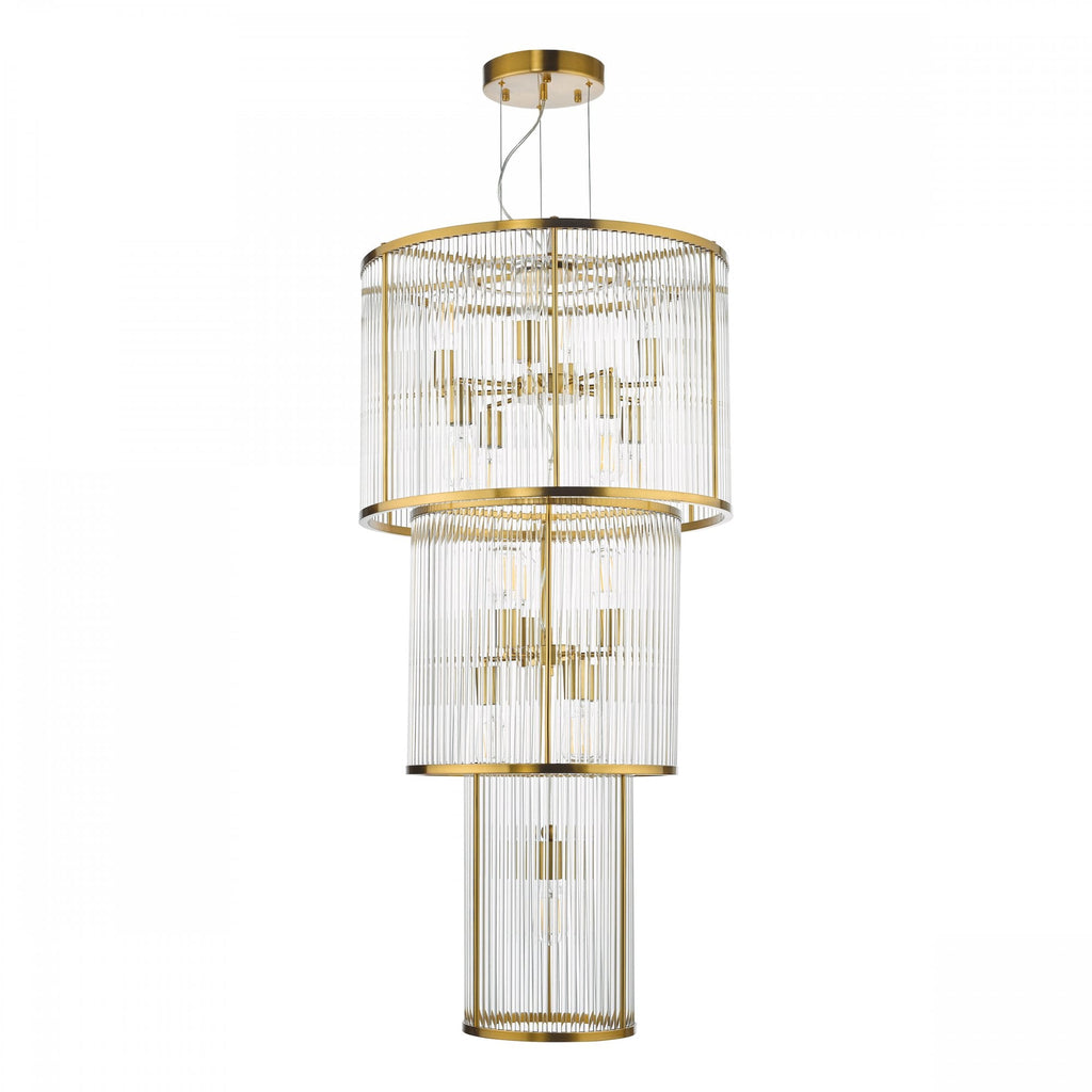 Eleanor Magnificent 15 Light Ceiling Chandelier In Natural Brass Finish ELE1535
