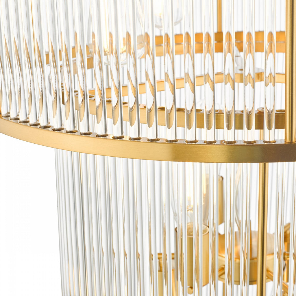 Eleanor Magnificent 15 Light Ceiling Chandelier In Natural Brass Finish ELE1535