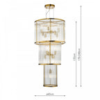 Eleanor Magnificent 15 Light Ceiling Chandelier In Natural Brass Finish ELE1535