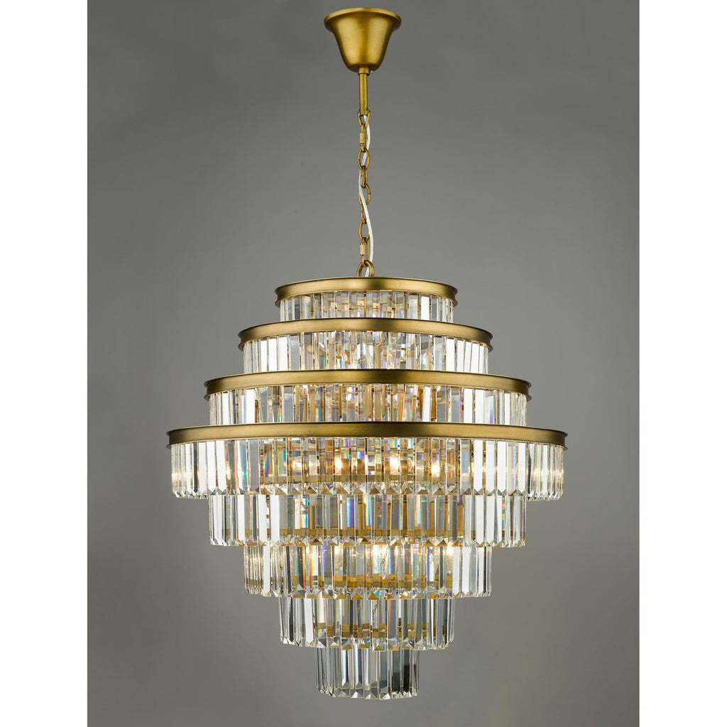 Rhapsody Luxurious 12 Light Crystal Ceiling Chandelier In Bronze Finish RHA1263