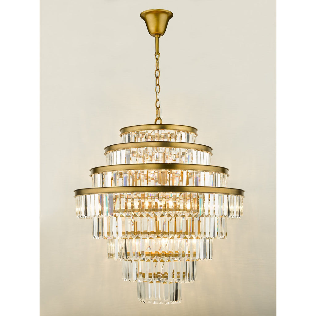 Rhapsody Luxurious 12 Light Crystal Ceiling Chandelier In Bronze Finish RHA1263