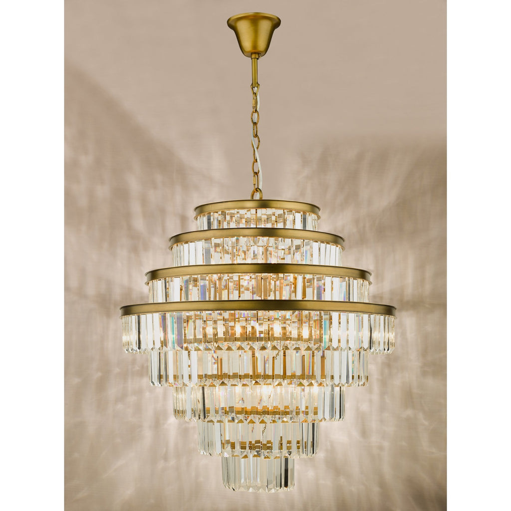 Rhapsody Luxurious 12 Light Crystal Ceiling Chandelier In Bronze Finish RHA1263