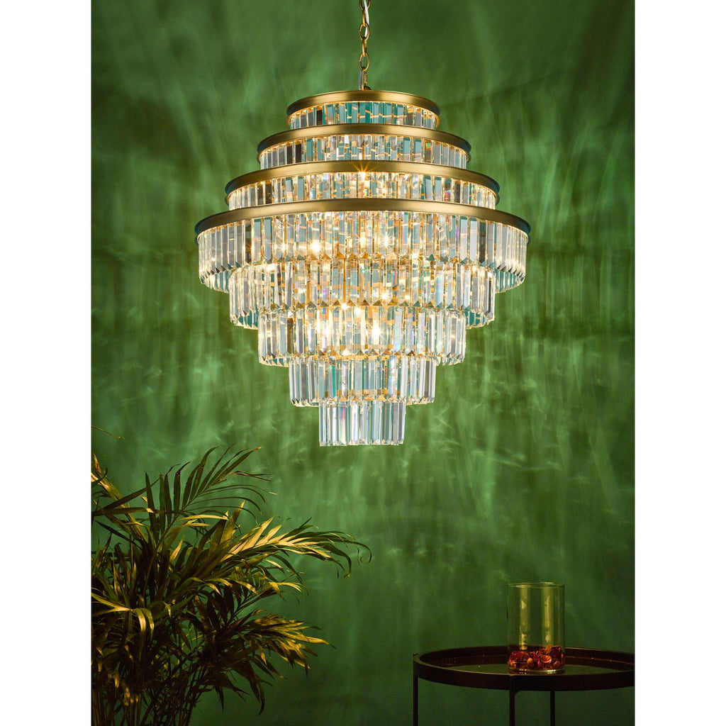 Rhapsody Luxurious 12 Light Crystal Ceiling Chandelier In Bronze Finish RHA1263