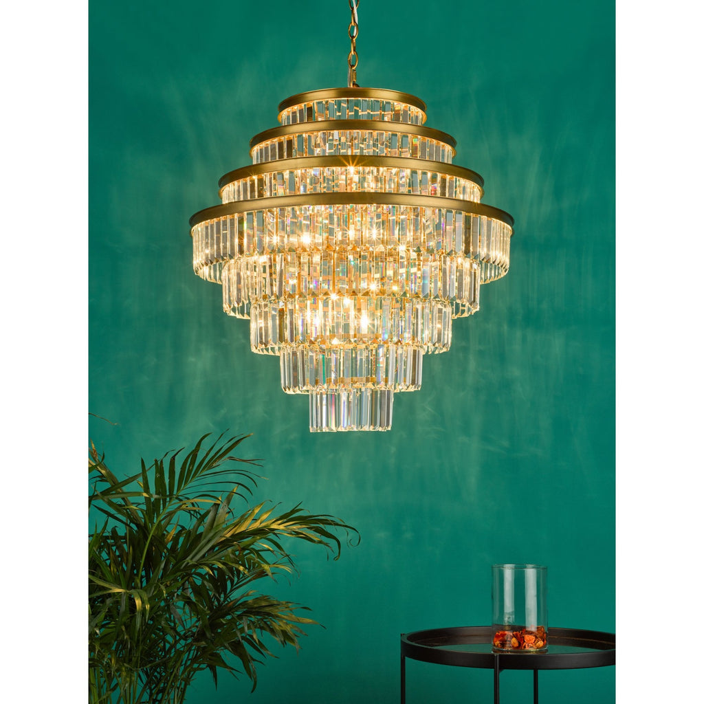 Rhapsody Luxurious 12 Light Crystal Ceiling Chandelier In Bronze Finish RHA1263