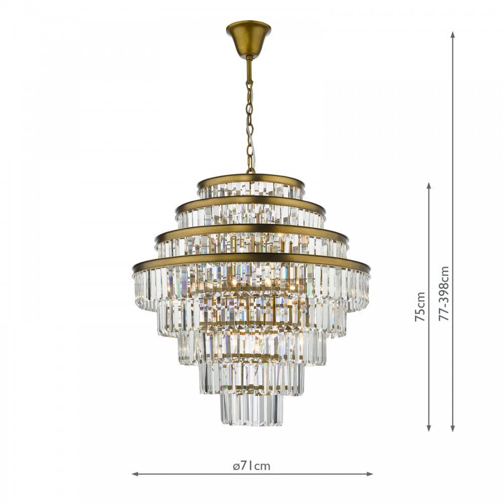 Rhapsody Luxurious 12 Light Crystal Ceiling Chandelier In Bronze Finish RHA1263