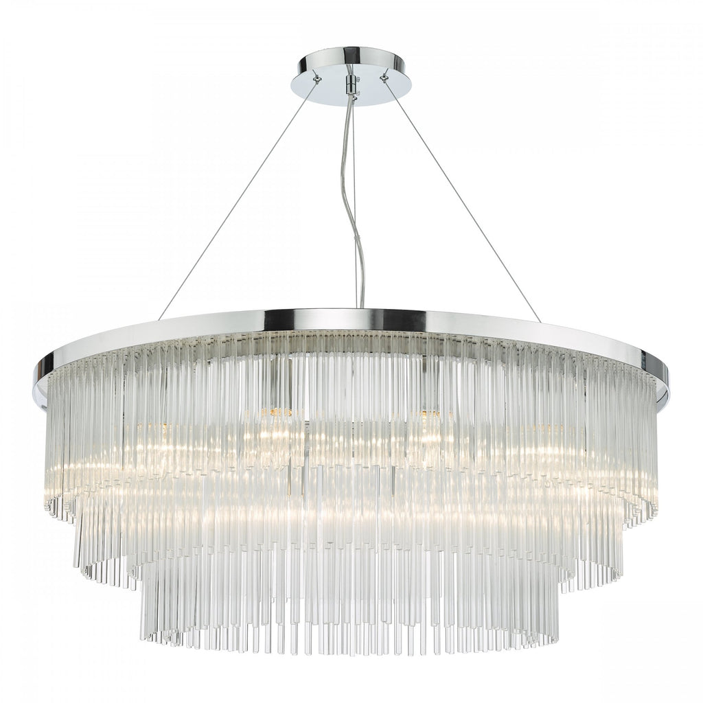 Alpheios Modern 12 Light Glass Layered Chandelier In Stainless Steel Finish ALP1244