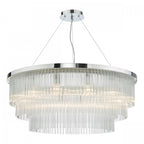 Alpheios Modern 12 Light Glass Layered Chandelier In Stainless Steel Finish ALP1244