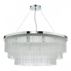 Alpheios Modern 12 Light Glass Layered Chandelier In Stainless Steel Finish ALP1244