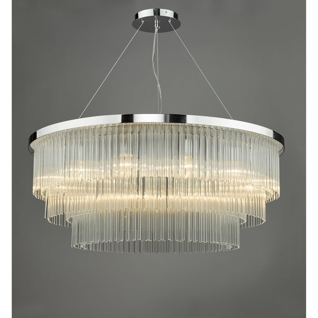 Alpheios Modern 12 Light Glass Layered Chandelier In Stainless Steel Finish ALP1244