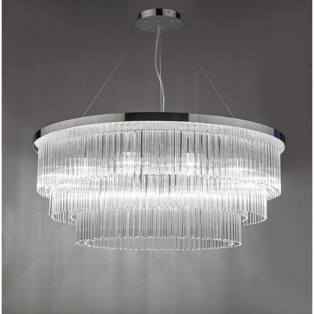 Alpheios Modern 12 Light Glass Layered Chandelier In Stainless Steel Finish ALP1244