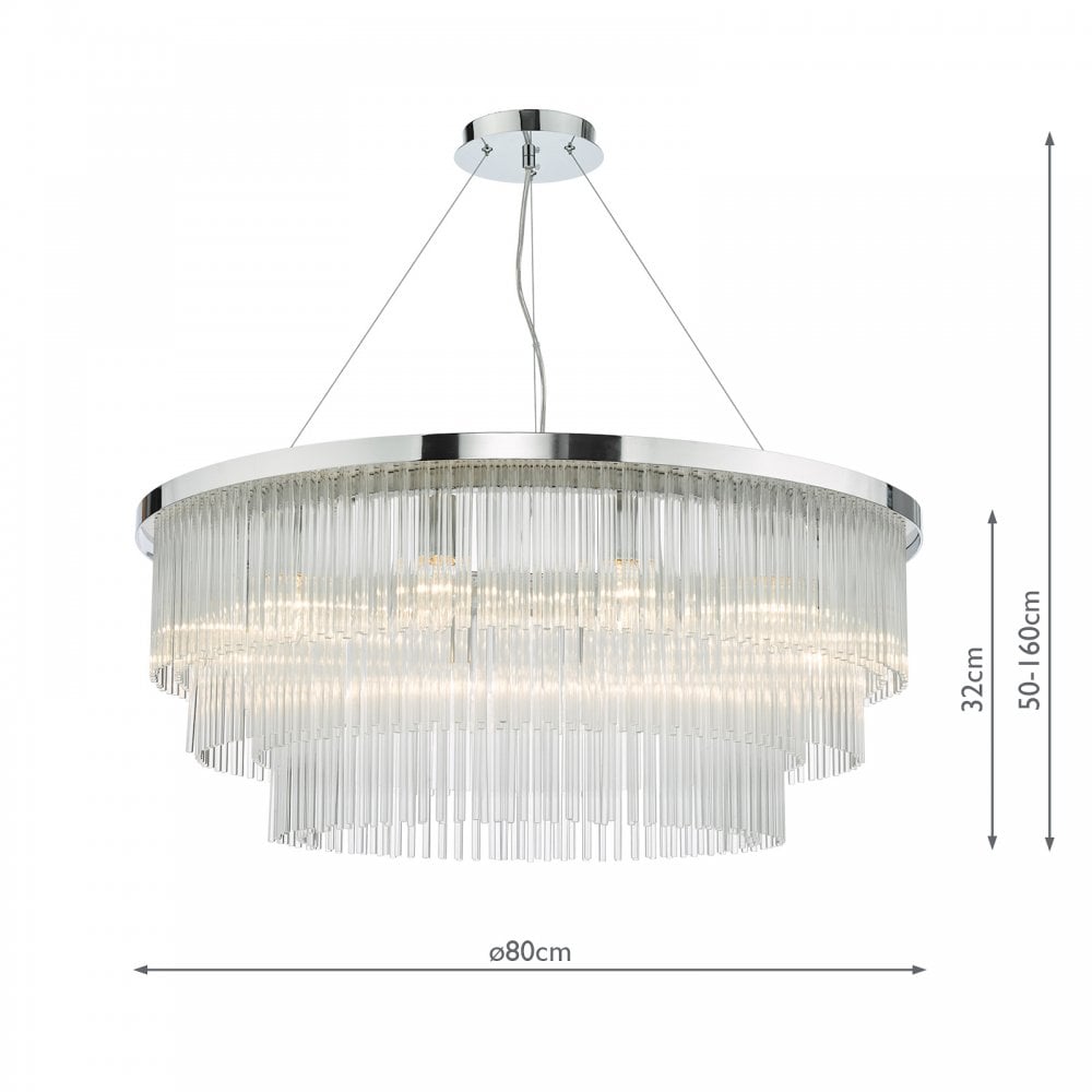 Alpheios Modern 12 Light Glass Layered Chandelier In Stainless Steel Finish ALP1244