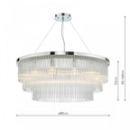 Alpheios Modern 12 Light Glass Layered Chandelier In Stainless Steel Finish ALP1244