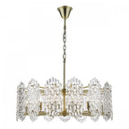Porthos Unique 15 Light Textured Glass Ceiling Pendant In Antique Brass Finish POR1575