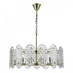 Porthos Unique 15 Light Textured Glass Ceiling Pendant In Antique Brass Finish POR1575
