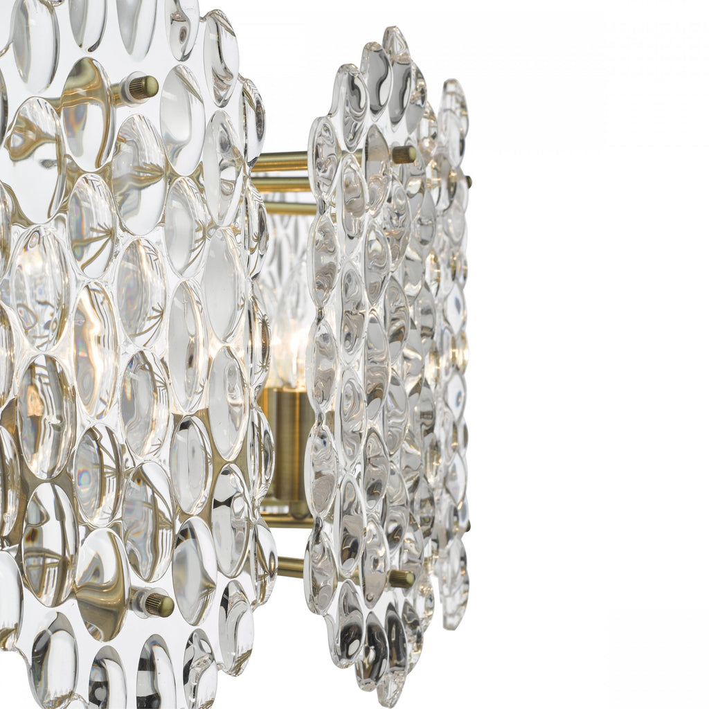 Porthos Unique 15 Light Textured Glass Ceiling Pendant In Antique Brass Finish POR1575