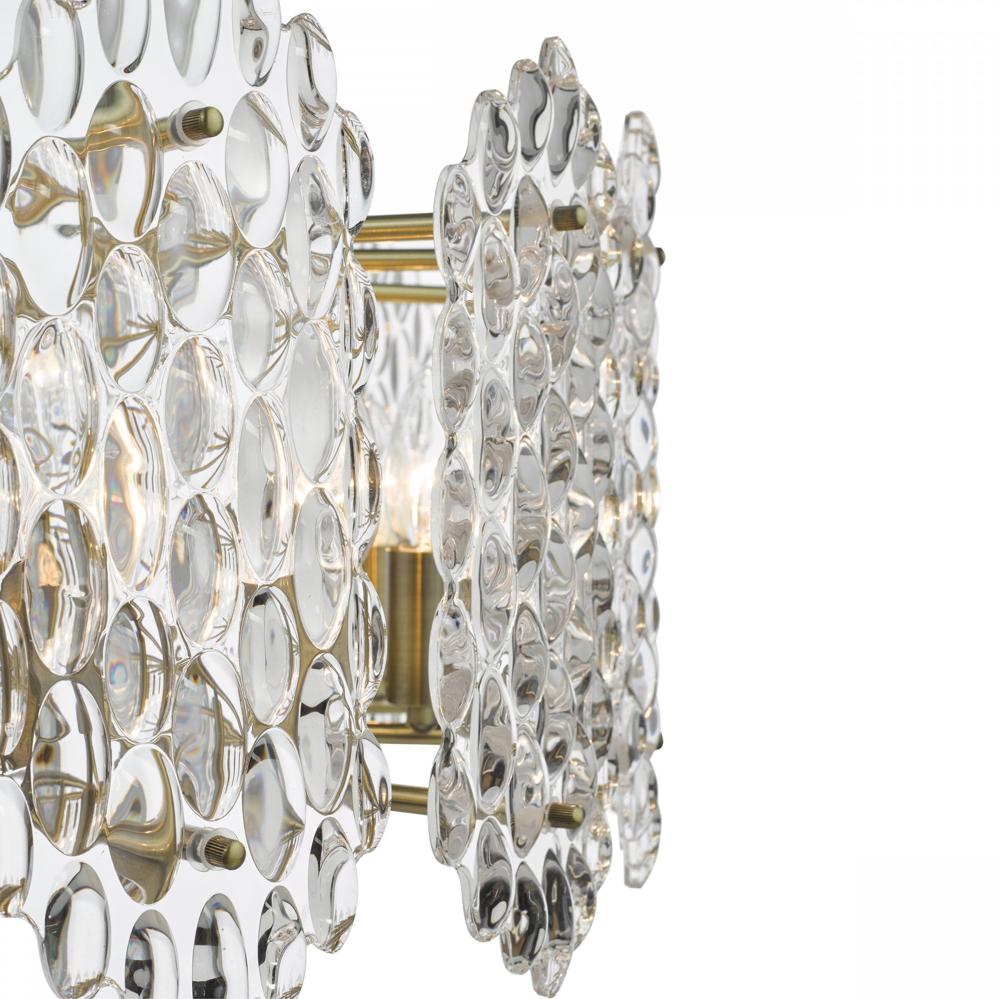 Porthos Unique 15 Light Textured Glass Ceiling Pendant In Antique Brass Finish POR1575