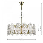 Porthos Unique 15 Light Textured Glass Ceiling Pendant In Antique Brass Finish POR1575