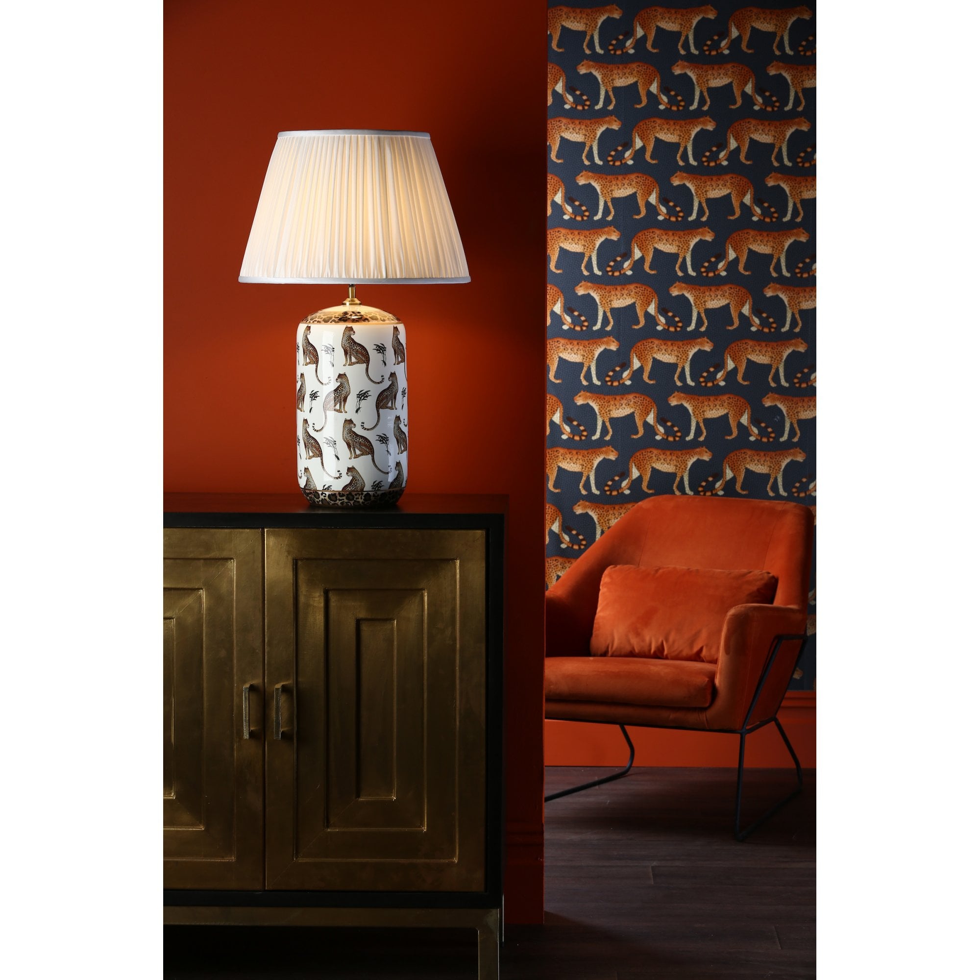 Tigris Stylish Table Lamp With Leopard Motif Base Only TIG422