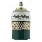 Callie Stylish Table Lamp In Green With Zebra Motif Base Only CAL4213