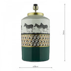 Callie Stylish Table Lamp In Green With Zebra Motif Base Only CAL4213